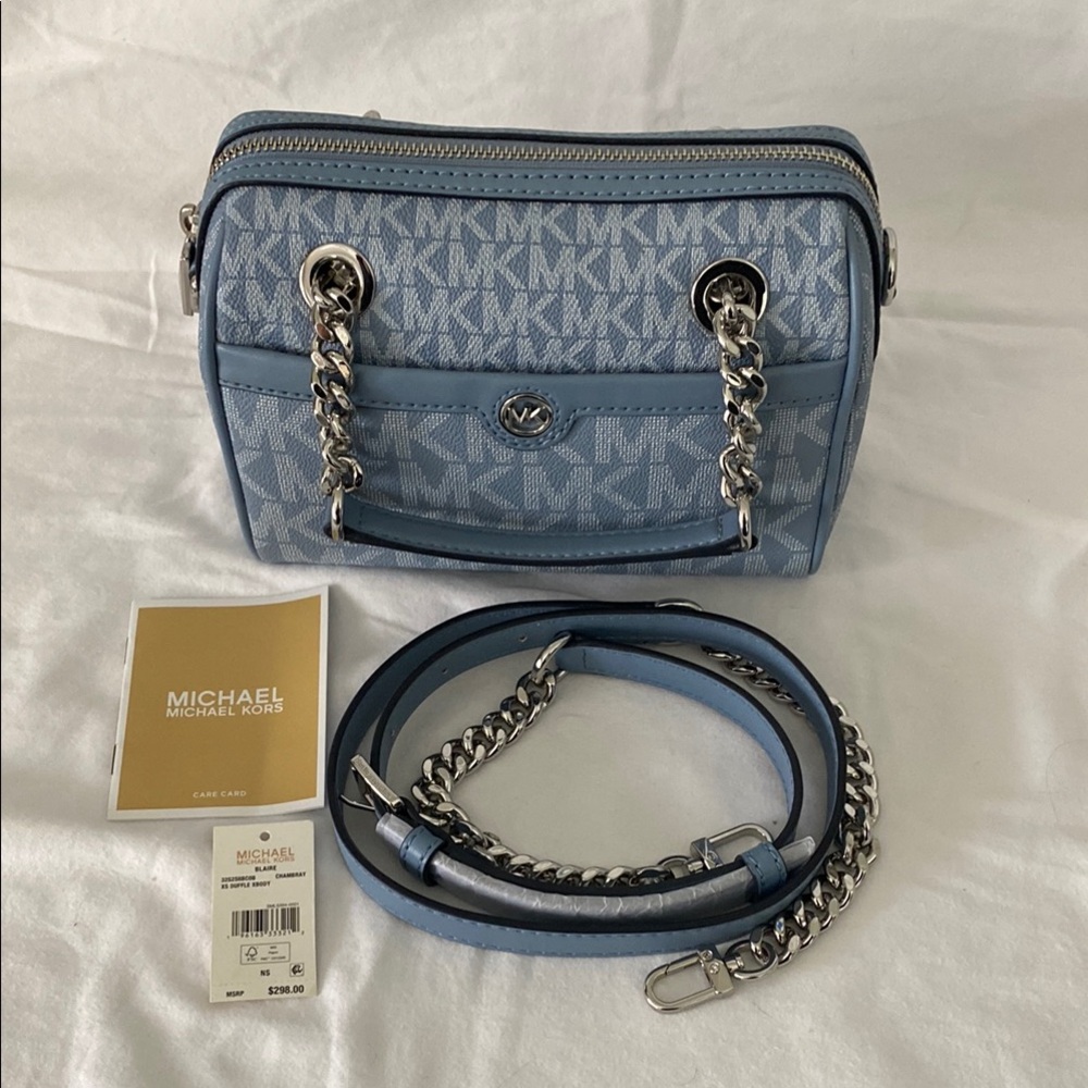 Michael Kors Blaire Chambray XS Duffle Crossbody